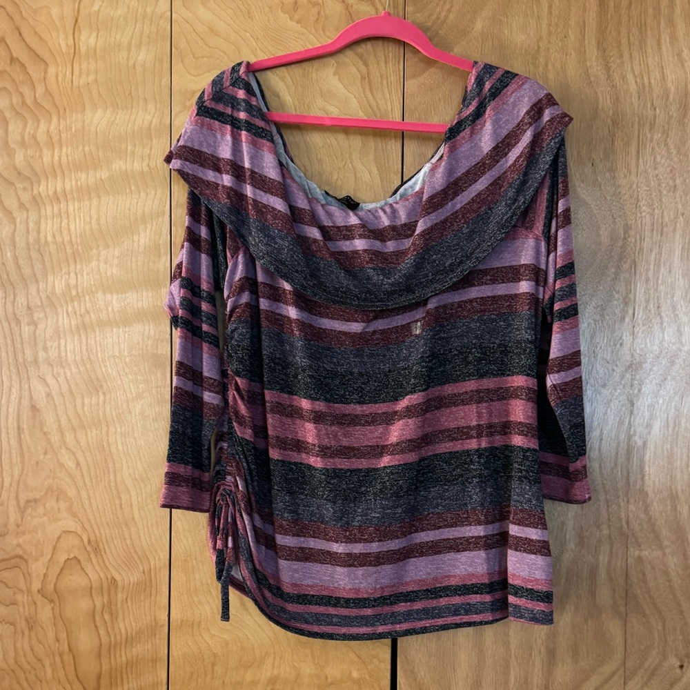 Lane Bryant off the shoulder side sinch sweater